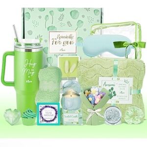 Any Occasion Gift Basket, Relaxing Spa Care Package Luxury Blanket Tumbler Socks